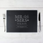 Personalised Mr & Mrs Slate Placemat: 1 - Placemats By Gift Moments