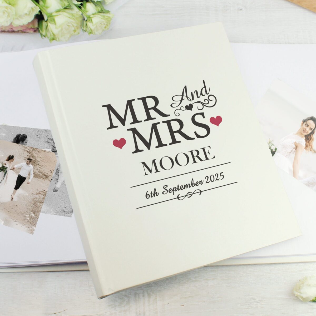 Personalised Mr & Mrs Traditional Photo Album: 3 - Photo Albums By Gift Moments