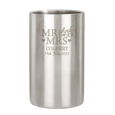 Personalised Mr & Mrs Wine Cooler: 3 - Barware By Gift Moments