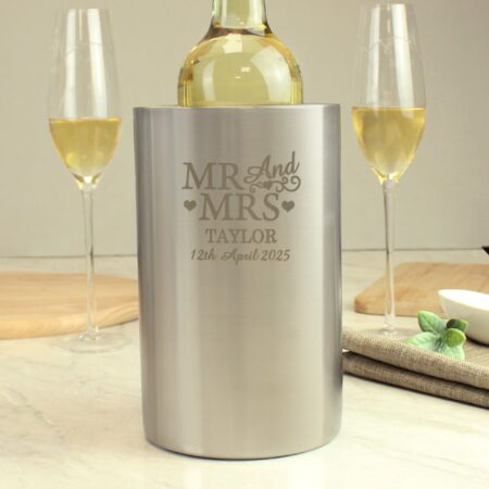 Personalised Mr & Mrs Wine Cooler: 5 - Barware By Gift Moments