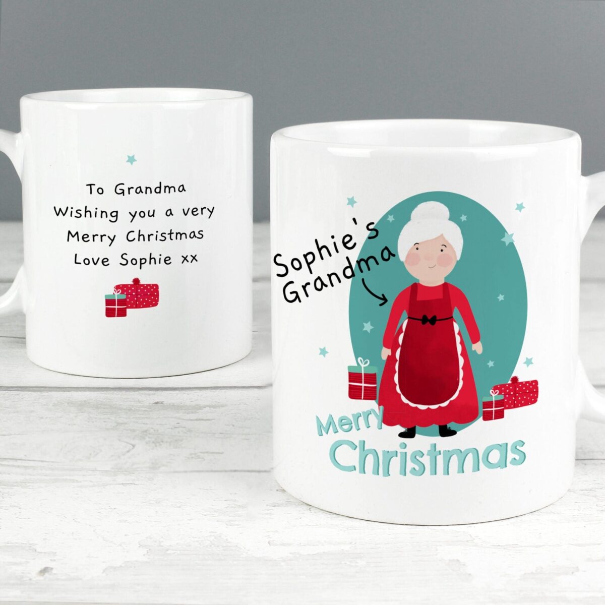 Personalised mrs claus christmas mug