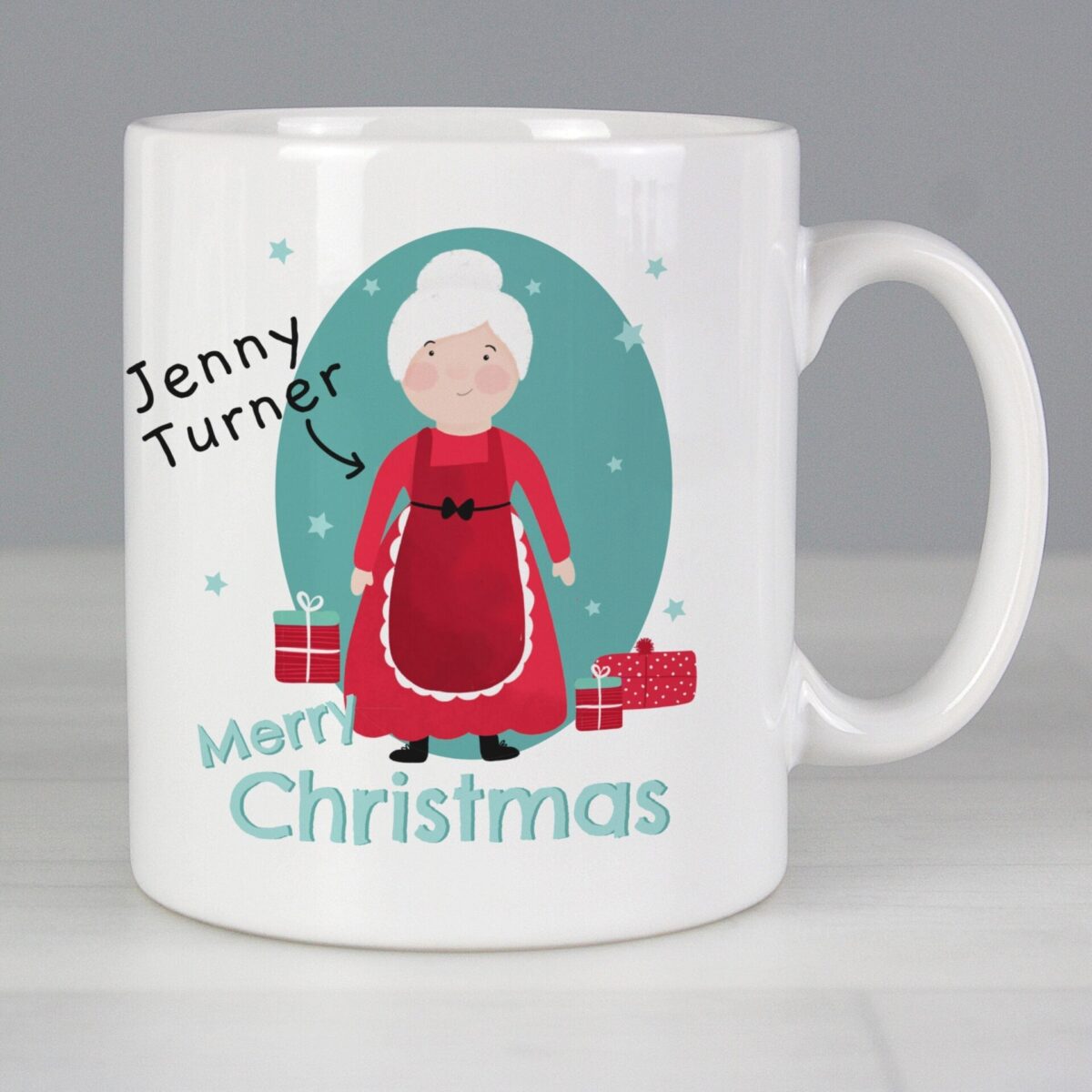Personalised mrs claus christmas mug