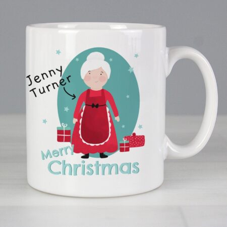 Personalised mrs claus christmas mug