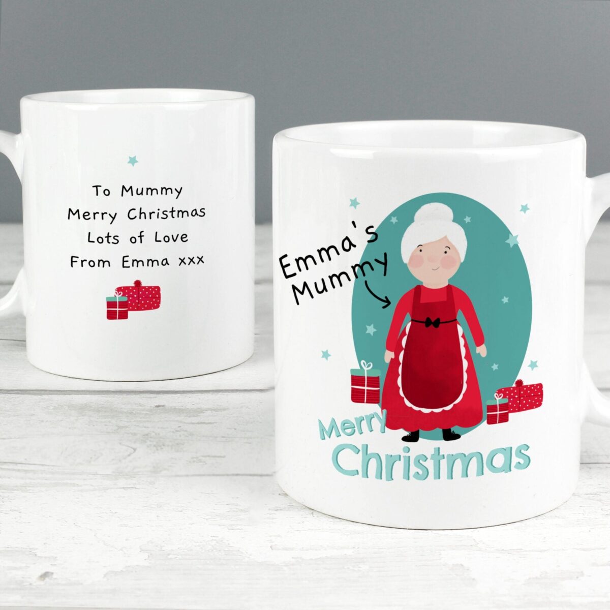Personalised mrs claus christmas mug