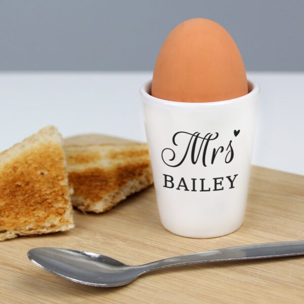Personalised Mrs Egg Cup: 2 - Egg Cups By Gift Moments