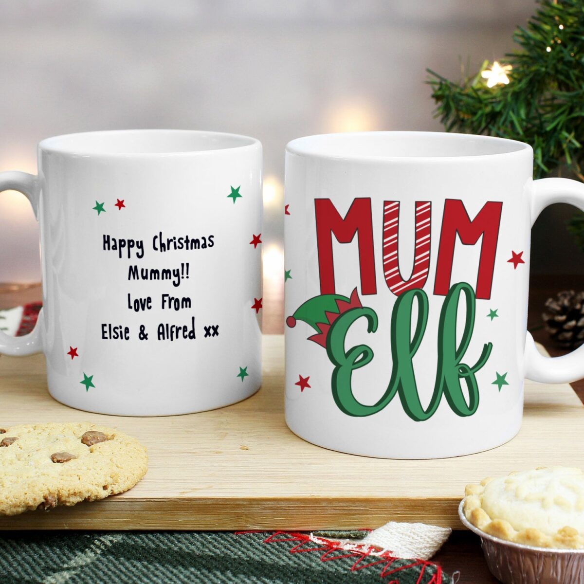 Personalised mum elf mug