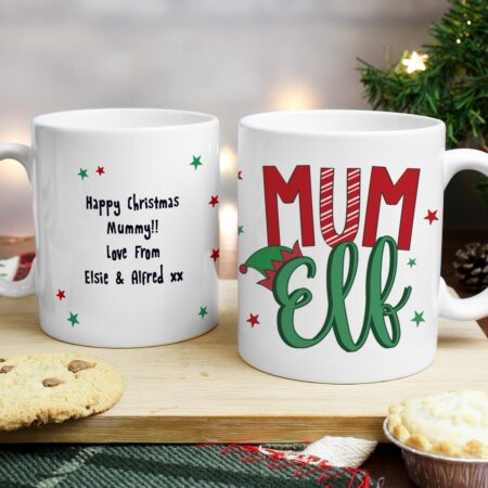 Personalised mum elf mug