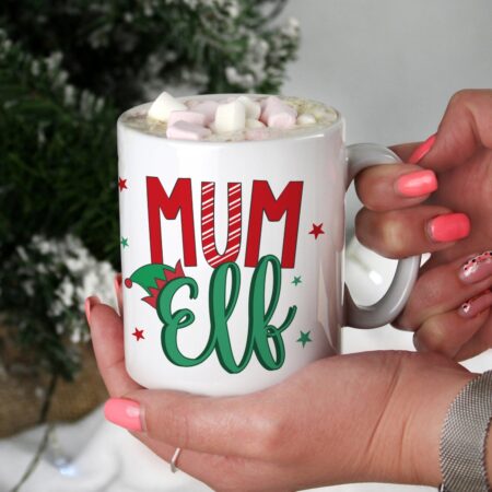 Personalised mum elf mug