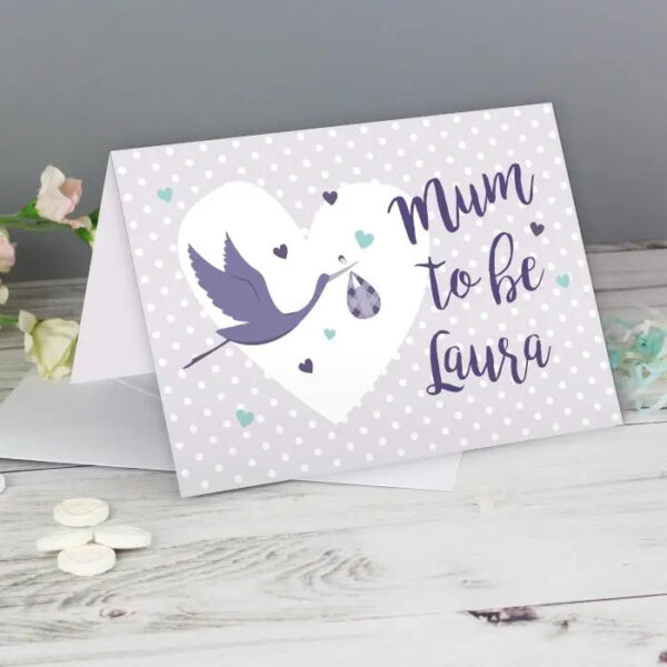 Personalised Mum to Be Stork Card: 1 - Greeting Cards By Gift Moments