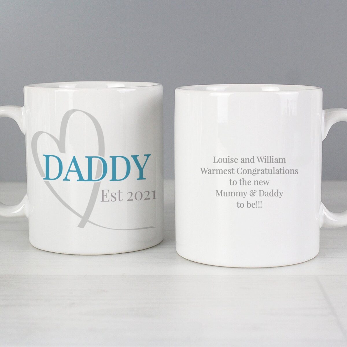 Personalised mummy daddy mug set