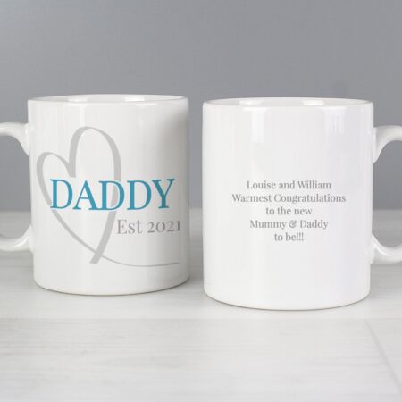 Personalised mummy daddy mug set