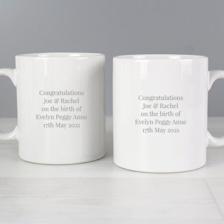 Personalised mummy daddy mug set