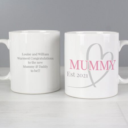 Personalised mummy daddy mug set