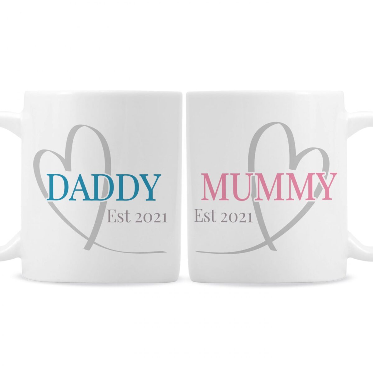 Personalised mummy daddy mug set