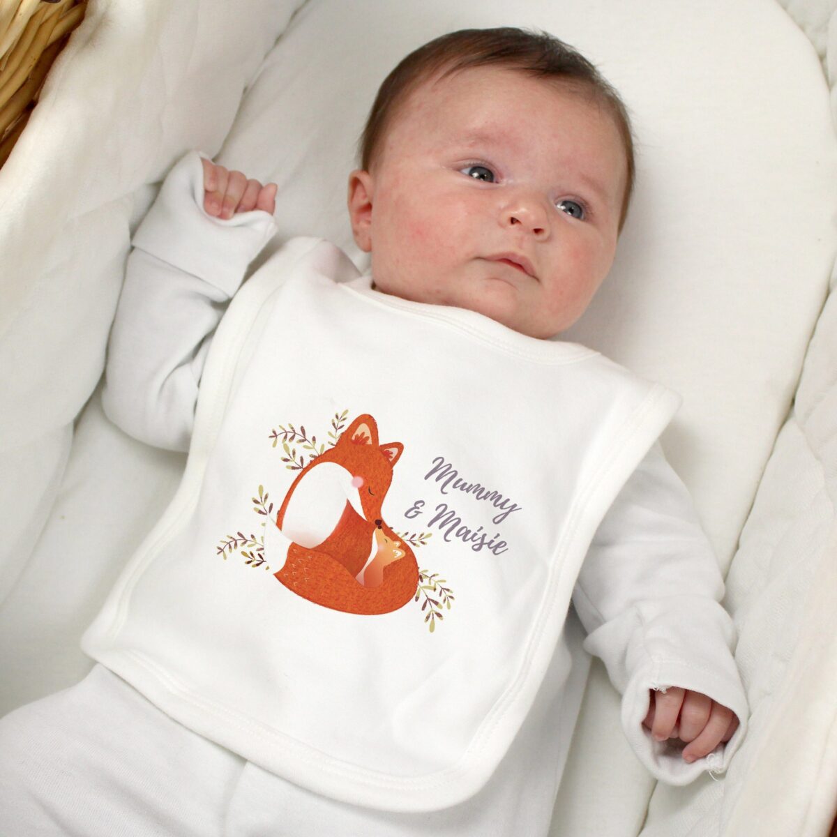 Personalised mummy fox bib