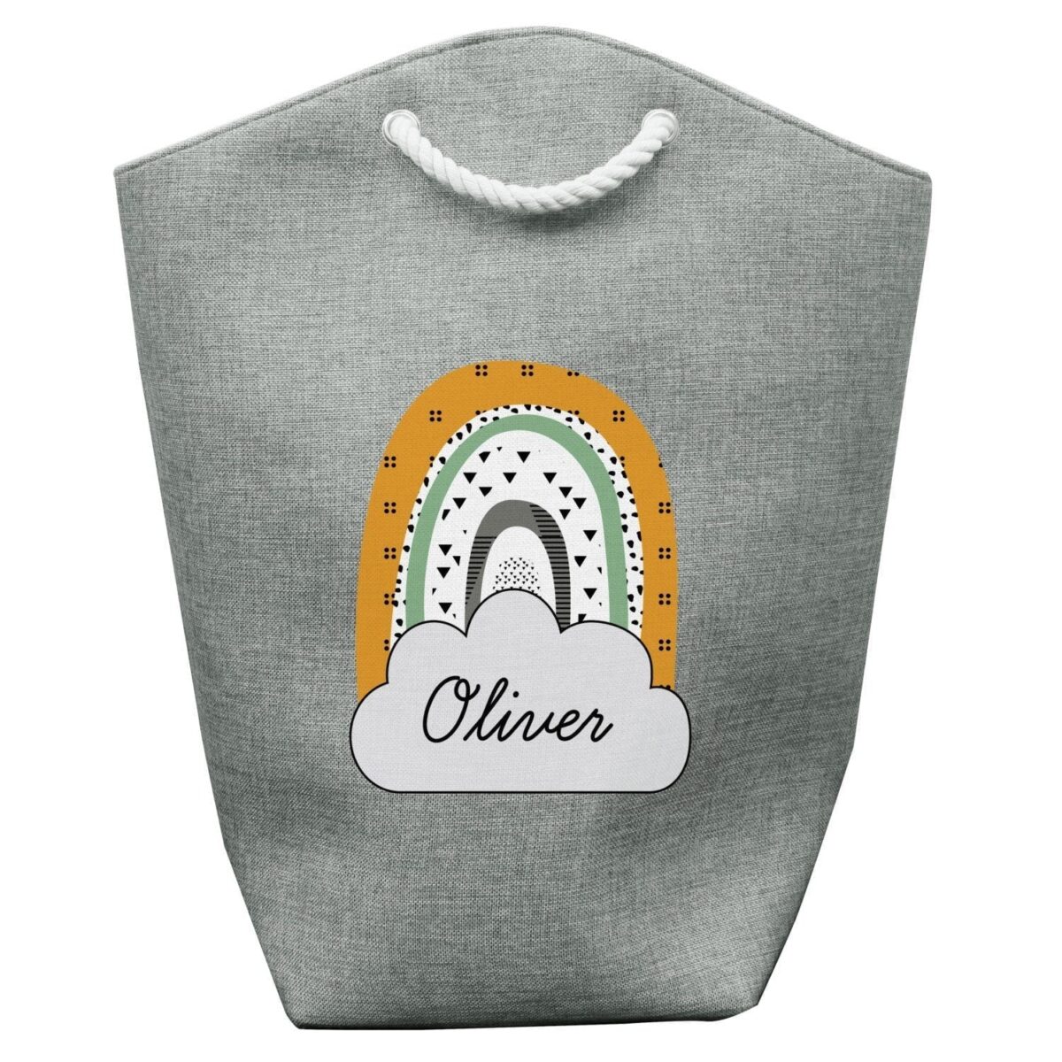 Personalised Mustard & Green Rainbow Storage Bag: 4 - Storage By Gift Moments