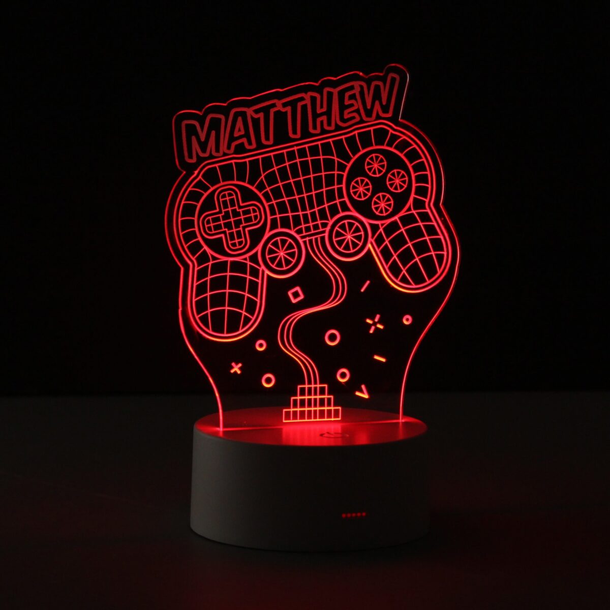 Personalised Name Gaming LED Colour Changing Night Light: 4 - LED Lighting By Gift Moments
