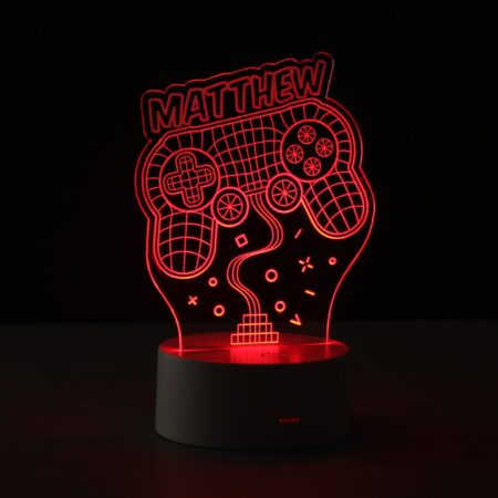 Personalised Name Gaming LED Colour Changing Night Light: 4 - LED Lighting By Gift Moments