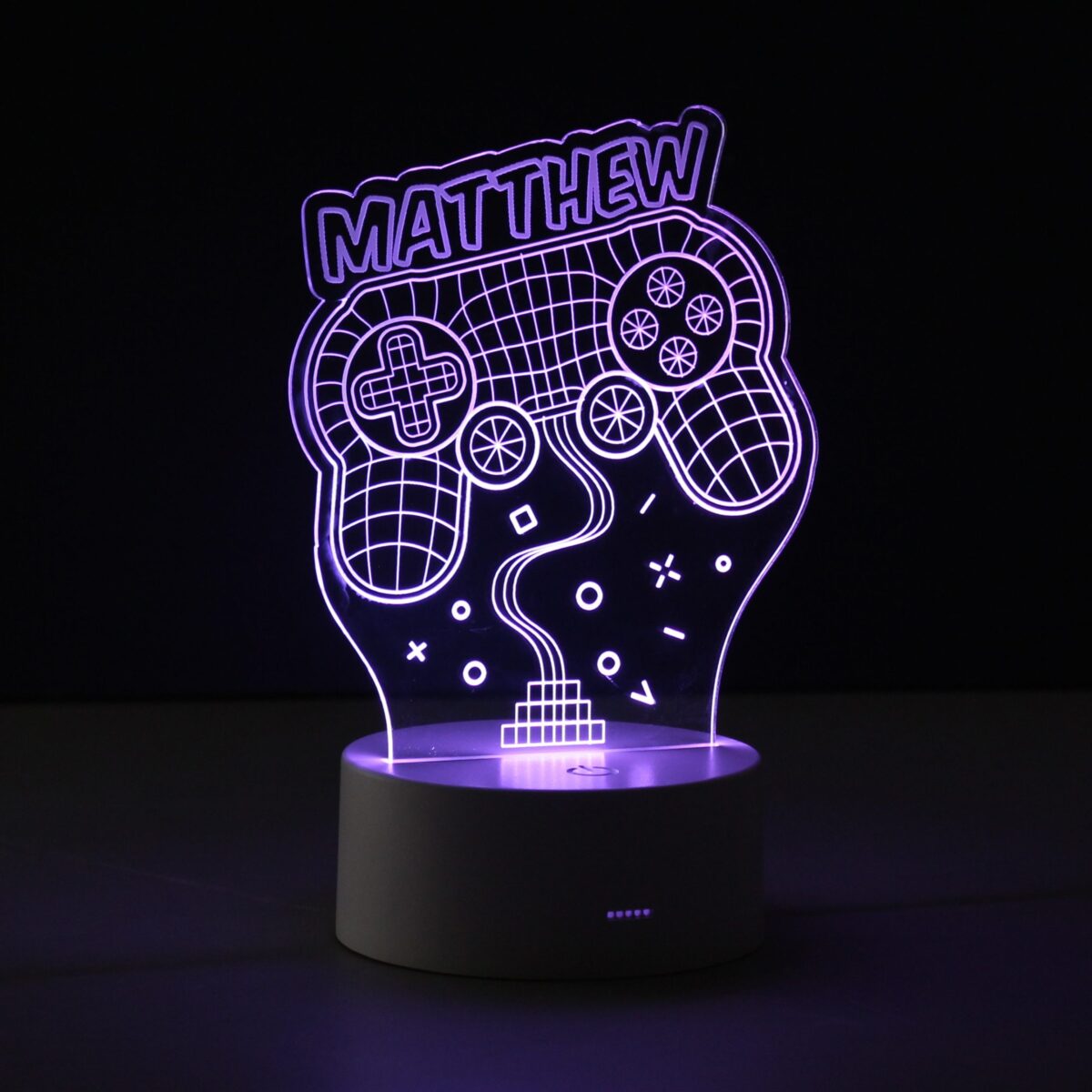 Personalised Name Gaming LED Colour Changing Night Light: 6 - LED Lighting By Gift Moments