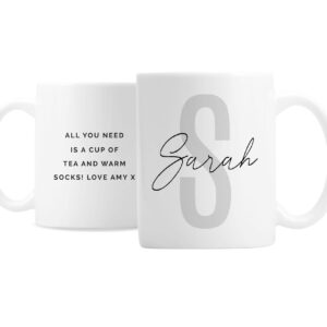 Personalised Name & Initial Mug: 4 - Mugs By Gift Moments
