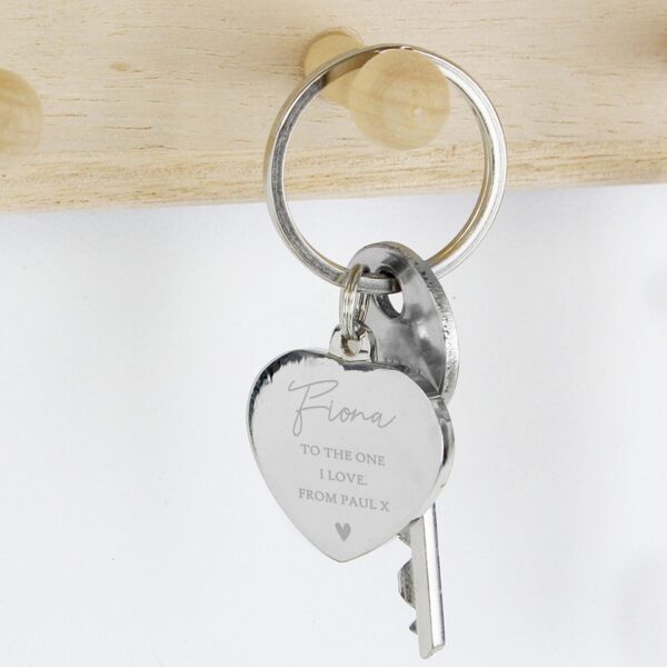 Personalised Name and Message Diamante Heart Keyring: 2 - Keyrings By Gift Moments
