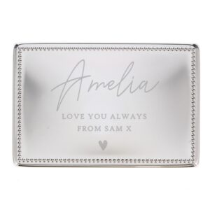 Personalised Name and Message Rectangular Jewellery Box: 5 - Jewellery Boxes By Gift Moments
