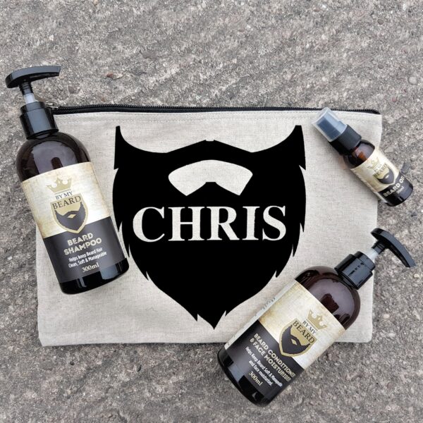 Personalised Name Only Beard Kit: 1 - Toiletry & Makeup Bags By Gift Moments