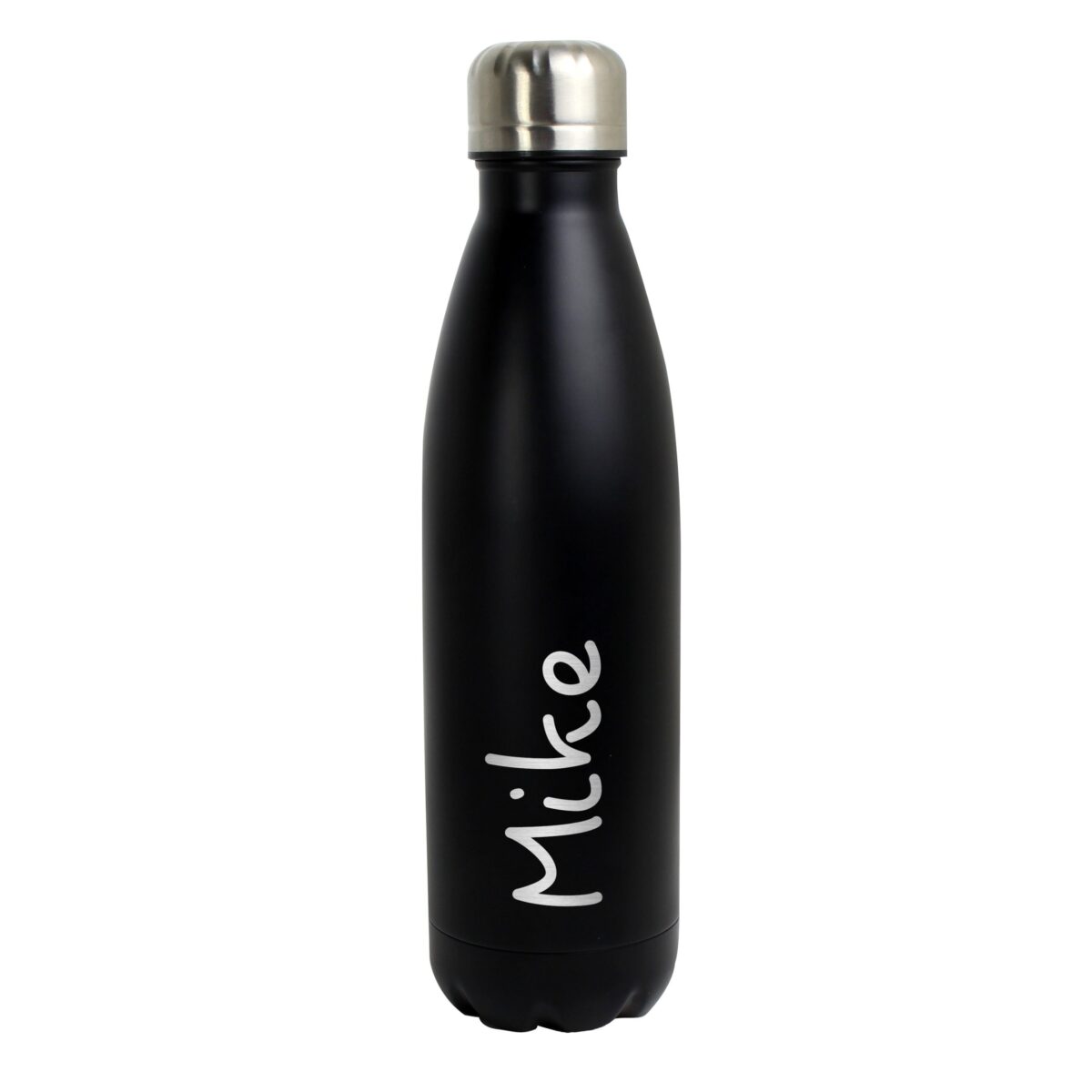 Personalised Name Only Black Metal Insulated Drinks Bottle: 4 - Water Bottles By Gift Moments