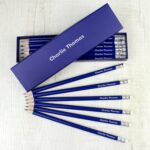 Personalised Name Only Box and 12 Blue HB Pencils: 1 - Pens & Pencils By Gift Moments