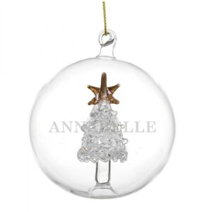 Personalised Name Only Christmas Tree Glass Baubles: 6 - Christmas Baubles By Gift Moments