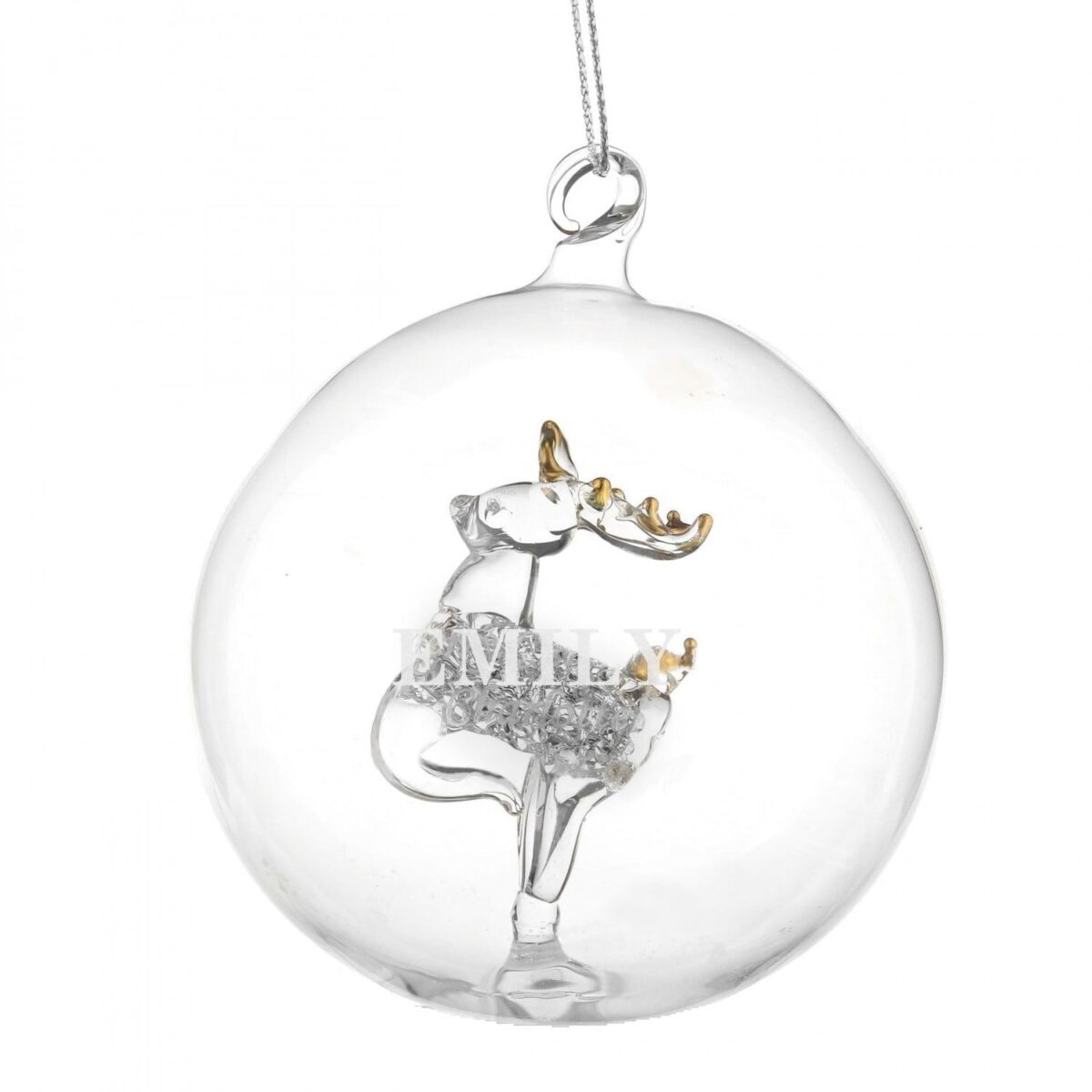Personalised Name Only Christmas Tree Glass Baubles: 5 - Christmas Baubles By Gift Moments