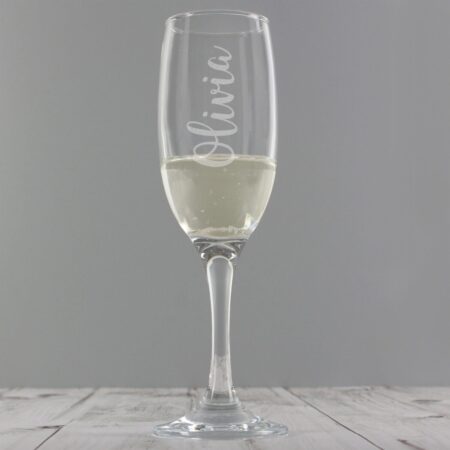 Personalised Name Only Engraved Flute: 3 - Champagne Flutes By Gift Moments