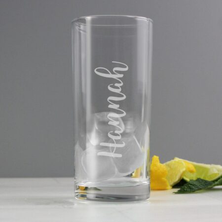 Personalised Name Only Engraved Hi Ball Glass: 1 - Highball Glasses By Gift Moments