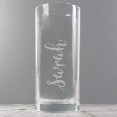 Personalised Name Only Engraved Hi Ball Glass: 2 - Highball Glasses By Gift Moments