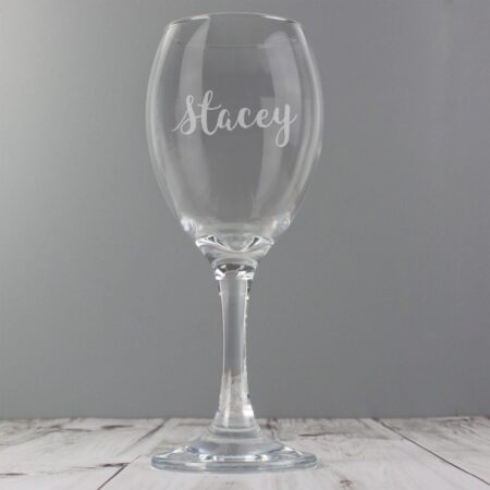 Personalised Name Only Engraved Wine Glass: 2 - Wine Glasses By Gift Moments