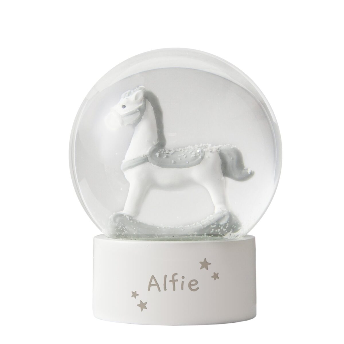 Personalised Name Only Rocking Horse Glitter Snow Globe: 5 - Snow Globes By Gift Moments