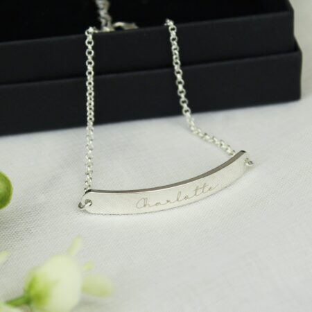Personalised Name Only Silver Tone Bar Bracelet: 2 - Bracelets By Gift Moments