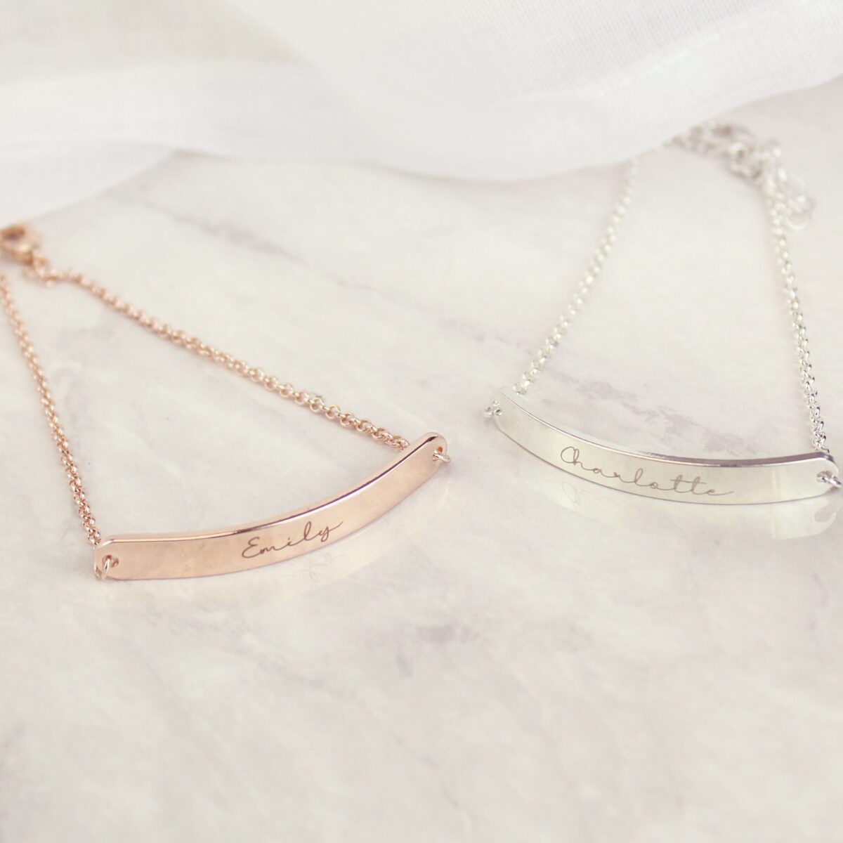 Personalised Name Only Silver Tone Bar Bracelet: 4 - Bracelets By Gift Moments