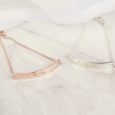 Personalised Name Only Silver Tone Bar Bracelet: 4 - Bracelets By Gift Moments