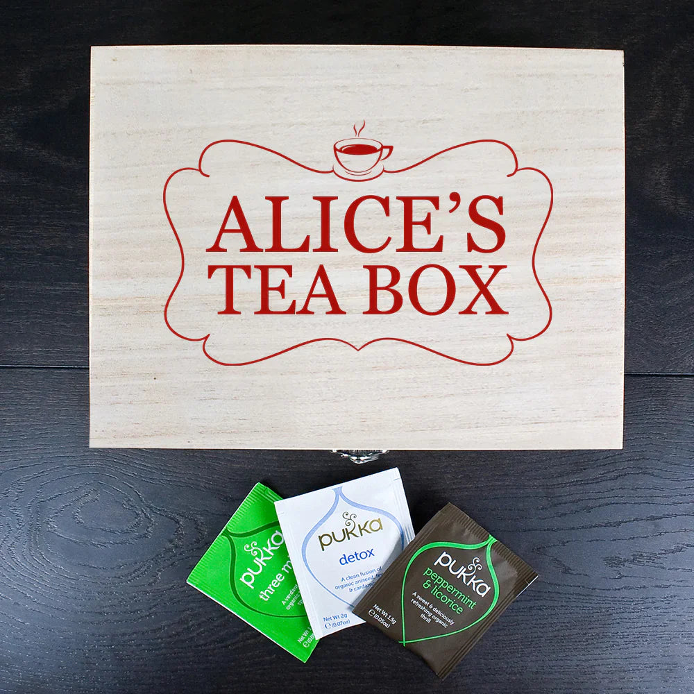Personalised Name Tea Box Selection: 7 - Tea Boxes By Gift Moments
