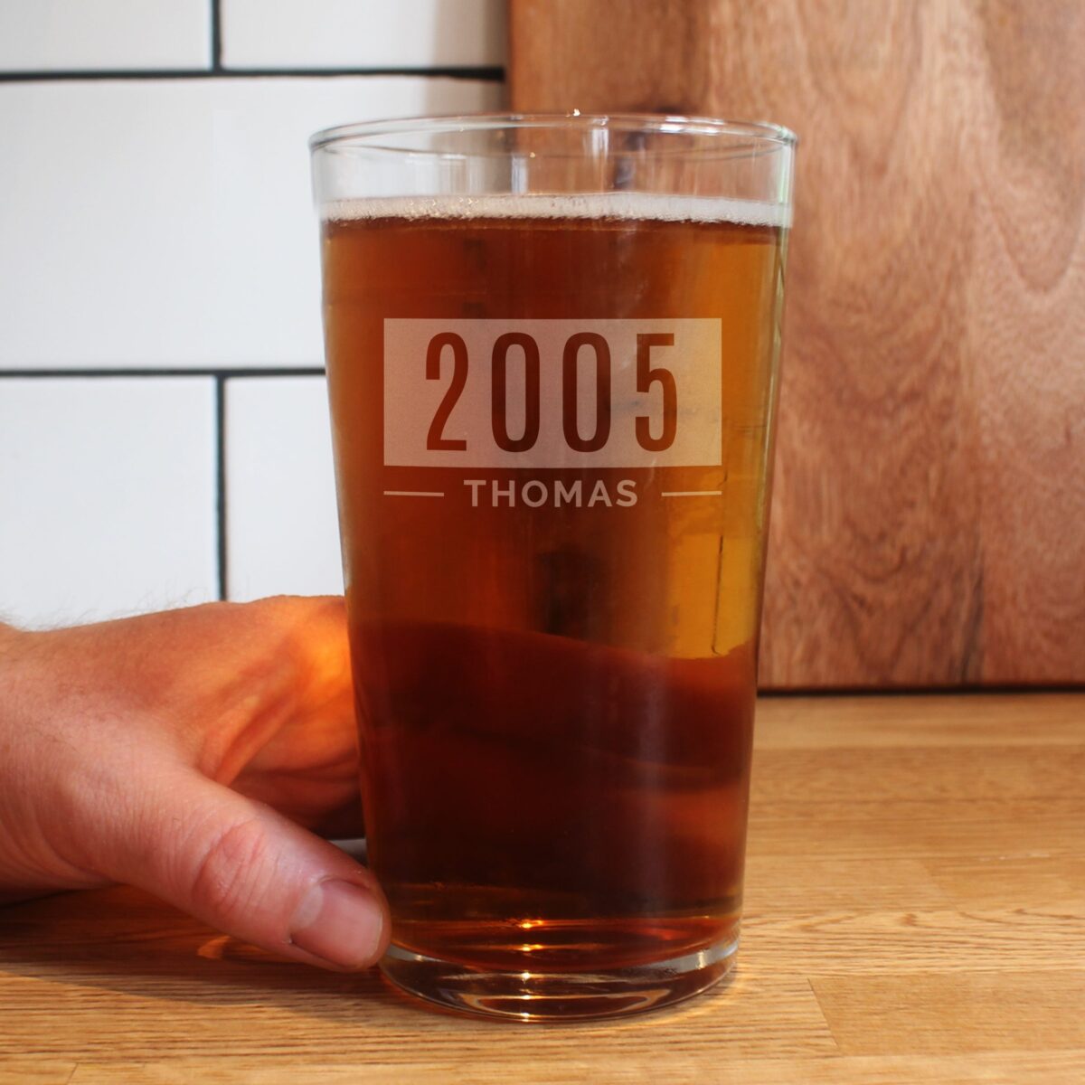 Personalised Name & Year Pint Glass: 3 - Beer Glasses By Gift Moments