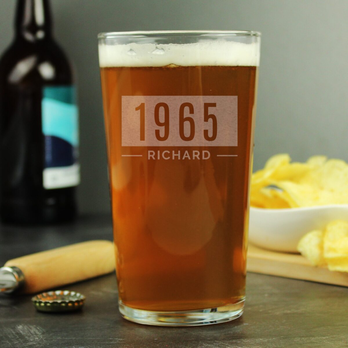 Personalised Name & Year Pint Glass: 1 - Beer Glasses By Gift Moments