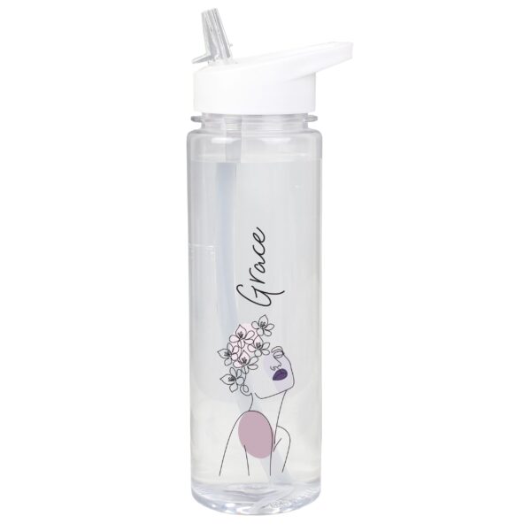 Personalised Natalia Line Art Water Bottle: 2 - Water Bottles By Gift Moments