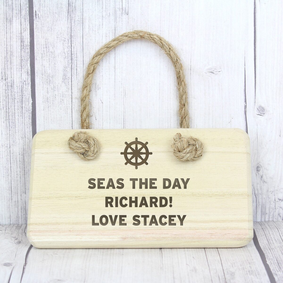Personalised nautical wooden sign