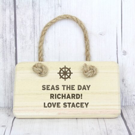 Personalised nautical wooden sign