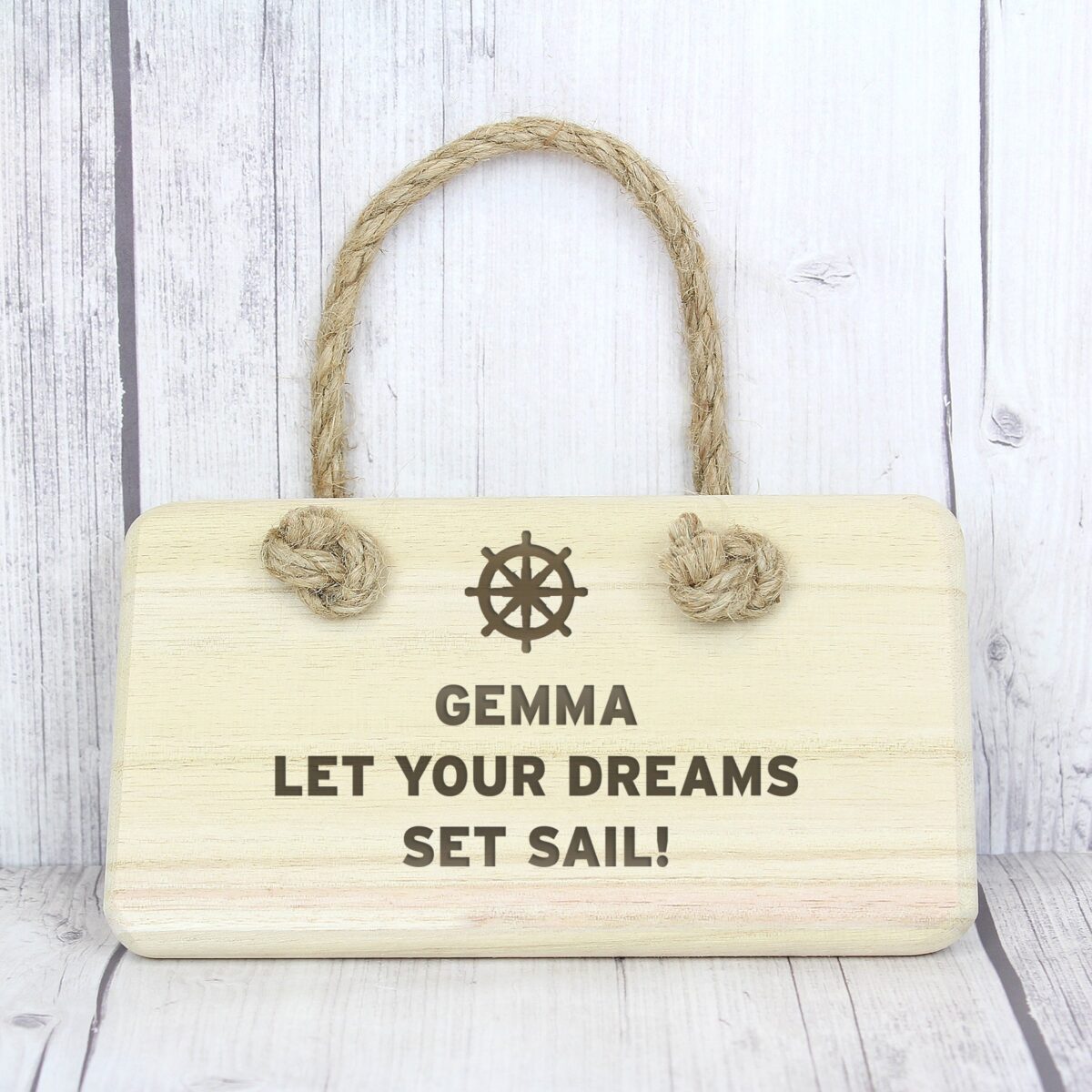 Personalised nautical wooden sign