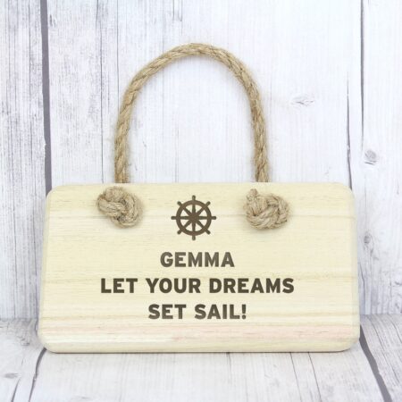 Personalised nautical wooden sign