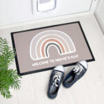 Personalised Neutral Rainbow Door Mat 40x60cm: 1 - Doormats By Gift Moments