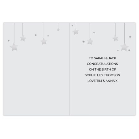 Personalised New Baby Moon & Stars Card: 2 - Greeting Cards By Gift Moments