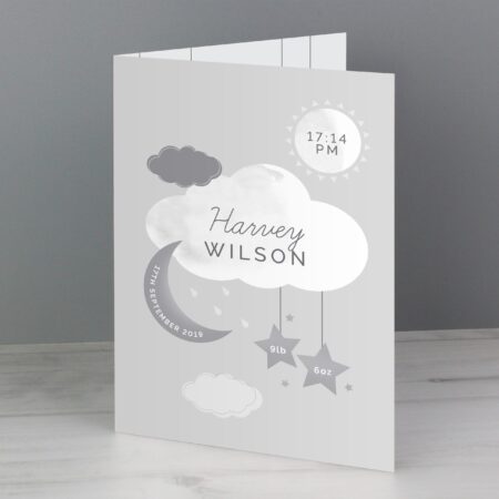 Personalised New Baby Moon & Stars Card: 5 - Greeting Cards By Gift Moments